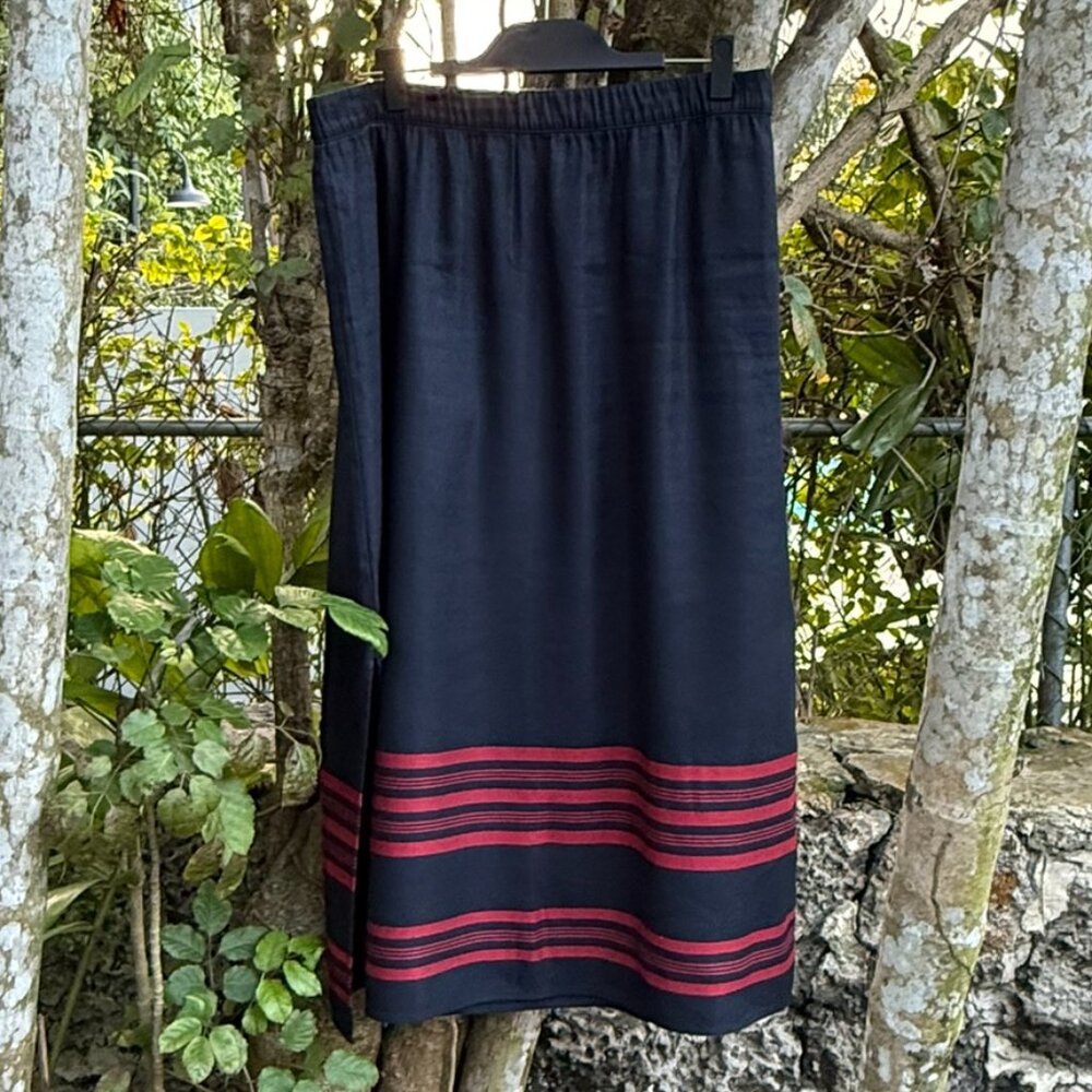 J. Jill Coastal Linen Midi Skirt | Nautical Stripe  (NWOT) - Picture 2 of 6